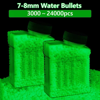 7-8mm Fluorescentna Vode Muda Perle Još Municije Svijetle u Mraku VAZDUŠNA Vode Gel Metak Sigurna/Non-Otrovna/EKO Pucnjave Igru Metak