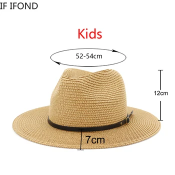 Mali 52-54cm Kape za Žene, Djeca Dijete Slamku Šešir Ljeto Otvorenom Dečko Devojka Sunca Zaštitu Plaži Šešire Sombrerima De Ženo