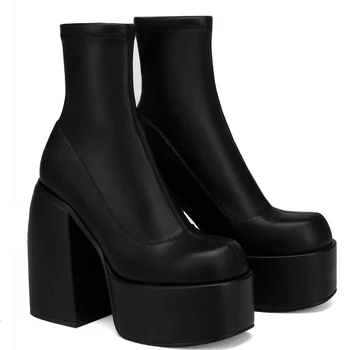 Zglob Čizme Žene Mode, Visokog Platformi U Obliku Štiklom Čizme Chunky Petama Zatvarač Dizajner Cipela 45 Platformke Ženske Cipele