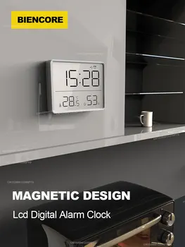 Biencore S68 Magnetno Digitalni Alarm Lcd Veliki Ekran Pokazuje Stolu Satove Termometar Metar Vlažnost Monitor Zid Sat