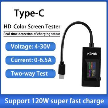 Novi Tip-C Trenutni Napon Tester Naplaćivati Brzinu Baterija Kapaciteta Monitor LCD Boja Ekran Prenosni Mobilni Moć Tester