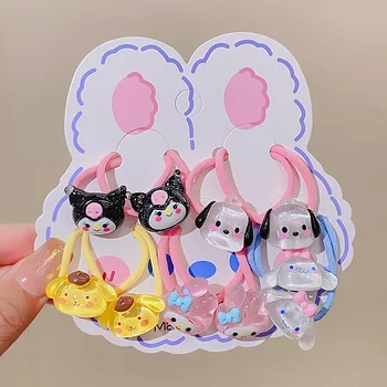 10pcs Sanrio Hairband Melody Hello Kitty Cinnamoroll Kuromi Pochacco Kawaii Y2k Žene Kosu Veze Gumica Animaciju Pribor