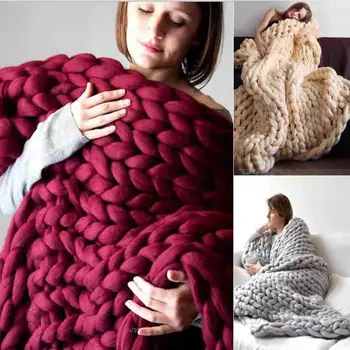 WOSTAR Mode chunky merino vunu koju nosi ćebe debele velika priča lutajući isplela ćebe zime toplo baci ćebad kauču ćebe