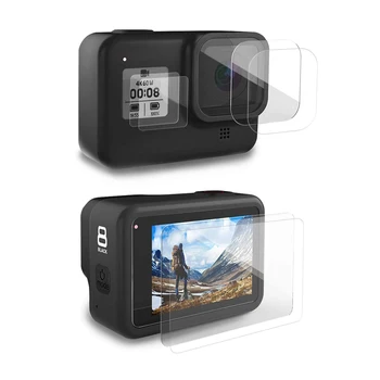 2 PACK Debelo Staklo Objektiv+Ekran Zaštitnik za GoPro Heroj 8 Crni Ekran Zaštitne Film Profesionalac 8 Crni Akciju Kameru