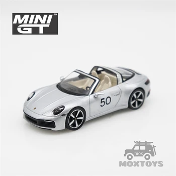 MINI GT 1:64 911 Targe 4 Naslijeđe Dizajn Izdanja GT Srebrne boje Metala LHD Diecast Modela Auta