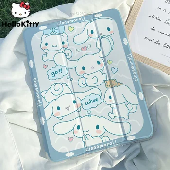 Sanrio Hello Kitty Jabuka IPad Pro Zaštitne Slučaj Mini6 Tri Složiti Da Lupka 11 Cm Transparentni Mekan Pokriti Zrak 5 4 3 ShockProof Slučaj