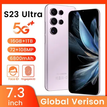 S23 Ultra novi mobitela android telefon 7.3 cm hd ekran mobitel pro telefone 6800mAh 16+1TB Kameru 5g mobilne telefone otključati