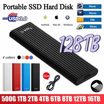 Novi Prenosni Originalni SSD M2 Vanjski Hard Disk 1TB 30TB 64TB 128TB usb USB3.1 Interfejs Čvrsto Stanje Vozi za Laptopa