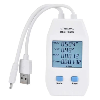 USB Tester, JEDINICA LCD USB Tester Detektor Voltmeter Ammeter Digitalni Moć Kapaciteta Tester Metar(UT658 Dvojno)