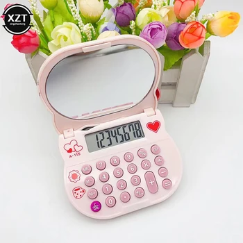 Kreativni Flip Kalkulator sa Šminkom Ogledalo Zdravo Kittys Sladak Crtani Kawaii Kalkulator Mini Prenosni Kalkulator Igračka Devojka Dar