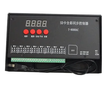 8192 Piksela T8000 T-8000A AC 220V / 110VSD Karticu Piksela Kontrolor za WS2801 WS2812B WS2811 LPD8806 RGB DOVEO Striptiz Kontrolor DC5V