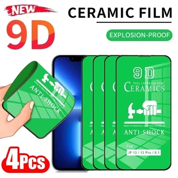 4Pcs 9D Mekan Keramičke Film za iPhone 15 13 14 11 12 Pro Max 7 8 14 Plus Ekran Zaštitnik za iPhone 13 Mini XR X je MAX Ne Stakla