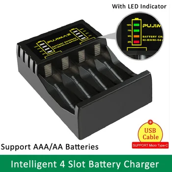 4 Slot Punjač Inteligentan Brzo USB Punjac za AAA/AA Puni Ni-MH/Ni-Cd Baterije Sa DOVEO Indikator Punjač