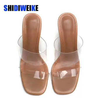 SDWK 5/7/9cm Žene Sandale PVC Žele Kristal Peta Transparentni Žene Papuče Seksi Jasno Štikle Ljeto Sandale Pumpe Cipele