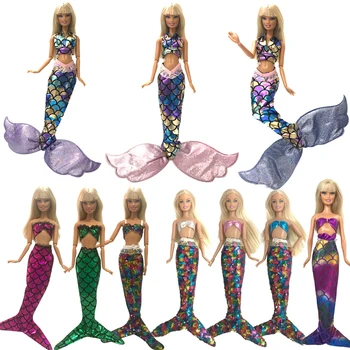 MISLIM 1X Lutku Sirena Rep Haljinu Mode Ludaca Odjeću Slične Bajka za Zabavu Pribor Za Barbie Lutka 