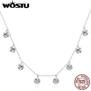 WOSTU NOVI Dizajn 925 Srebrni Mineralnu CZ ogrlicu, samo Ogrlicu Za Žene Vruće Mode Nakit Čestitke Svadbeni Poklon CQN299