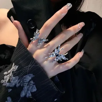 Y2k Tečnost Leptir Otvori Prstenje Za Žene Devojke Ins Mode Super Ličnost Kažiprst Prstenje Žensku Zabavu Nakit Darove