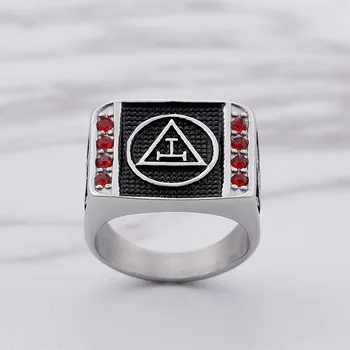 Titanijumski čelika set CZ Masonski prsten Ljudi je prsten hip hop trend nakit