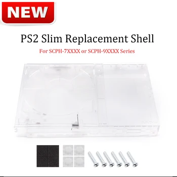 BitFunx Zamjena Oklop za SONY PS2 Playstation 2 Slim Konzola 90000 I 70000 Niz Transparentni Zamjena Slučaj