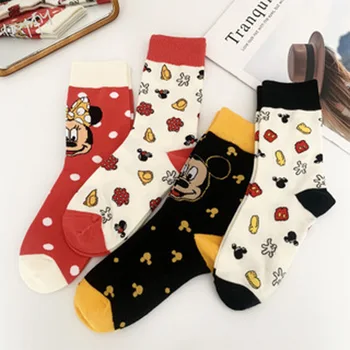 Disney Čarape Srednje Čarape Donald Mickey Jesen i Zimu Crtani Sladak Student Devojke Čarape Minnie Pooh Šav Ženske Čarape