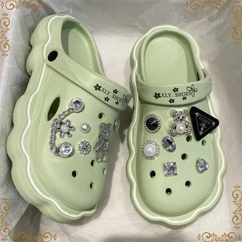 Žena Plaži Cipelica Sladak Crtani Dijamant Deco za Rupu Cipele Antislip Podebljaj Cipele za Žene 2023 Stan Vrt 