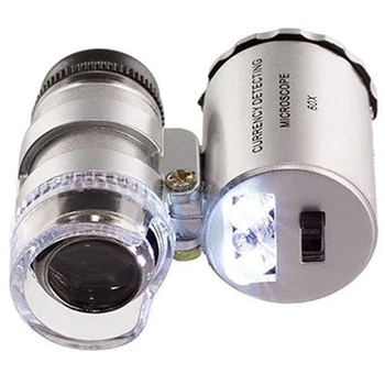 Novi Mini 60X Draguljar Lupu Lupu Mikroskop UV valutu Detektor sa Svetlo Nakit alat
