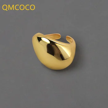 QMCOCO Minimalističko Srebrne Boje Rundu Prstenje Otvori Prstenje korejski Ličnost Dizajn Mode Žena Zabavu Nakit Elegantan Pribor