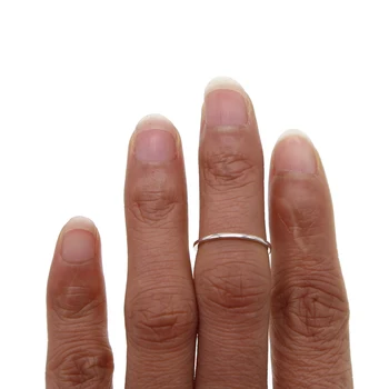 925 srebrni klasik jednostavno mršava bend na veliko sjajne sjajno veličine 4.5 midi zgloba silver prsten