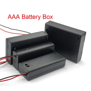 AAA Baterija Drži Slučaj Kutiju sa Vodi NA/Prekidač Pokriti 2 3 4 Slot Standard Baterija Kontejner