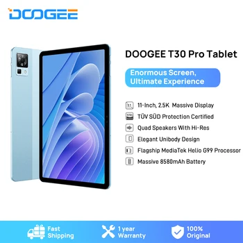 DOOGEE T30 Pro Tableta Helio G99 11 Cm 2.5 K Prikaži TÜV Ovjerena 8GB+256GB 8580mAh 20MP Glavna Kamera Hi-Res Quad Govornika