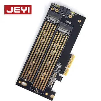 JEYI Dvojno M. 2 PCIE Adapter,M. 2 NVME(M-Ključ) ili SATA (B-Ključ) SSD da PCI Express Adapter,Podršku PCIE 4.0 X4/X8/X16 Slot