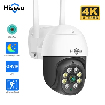 Hiseeu 5MP PTZ IP Kameru Vanjskim Sigurnosnim AI Ljudska Otkrivanje H. 265X 3MP Bežični WiFi CCTV Snimak Kamere iCsee P2P