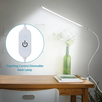 Fleksibilan USB klik-klak Lampe Bijele Osvjetljenje Dira Kontrolu Sto Lampu Dimmable DOVEO Čitanje Svjetlo za Krevet Uzglavlje radni sto
