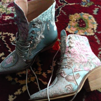 Žene zglob čizme besplatno veliki veličine 22-26.5 cm dužinu isporuka ženske cipele zime žena vezene Cvijet mode sve poklapa