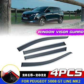 Auto Prozore Vizir za Peugeot 5008 P87 GT Liniju MK2 2018~2023 Awnings Skloništa Sunca Deflektora Kiša Obrvu Čuvar Pokriti Pribor