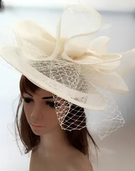 3 Boje Sinamay Venčanju Šešire Kosu Fascinators Elegantnih Žena koje Derbi Prilikom radnja ženskih šešira Šešire Sa Velove Trake MYQ112