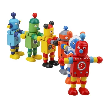 Smiješno Drvene Deformacija Robot Djece Poklon Kreativni Blok Igračke Action Obrazovanje Modeli Igračke Za Decu Dar