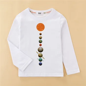Djeca Opušteno majicu Solarni Sistem Prostor Obrazac Najviše Baby Boys Pamučnu Haljinu Mode Majicu 3-14T Djece Tisa