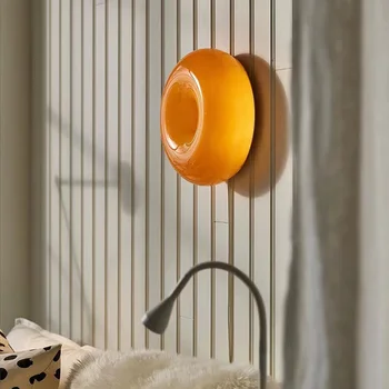 Novi Krofnu Orange Bijele Ukrasni Stakleni Zid Lampu Nordijskim Sobi Pored Kreveta Studija Ličnost Diraj Lampe