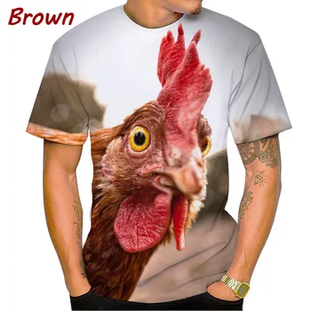 Ljeto Novu Modnu Smiješno Piletinu 3D Štampanje Ljudi je Runda Vrat Kratki Rukav majicu Najviše