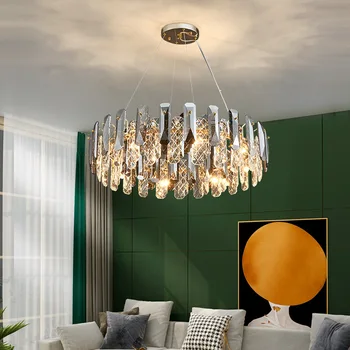 Luksuz Moderne Kristal Privjesak Svjetlo DOVEO Plafon Lustera Kući Dekor Živi trpezariji Visi Lampe