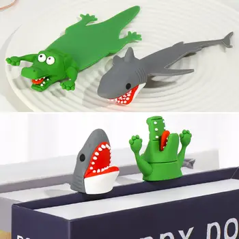 Kreativni 3D Stereo Zabilješku Crtani Marker Knjigu Klip Kawaii Ajkula Krokodil Zabilješku Stranica Djeca Poklon Školu Papiru Zalihe