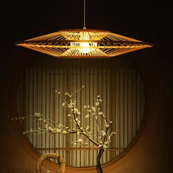 ZK50 Sobu Dekor Plafon Luster Bambus Umjetnost Osvjetljenje Kuhinji Sobi trpezariji Ukrasni Rasvjetu E27 40CM