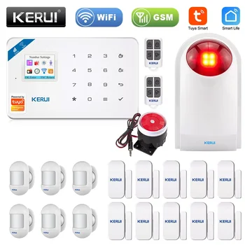 KERUI W181 Vidi Pametan Kući WIFI GSM Alarm Provalnik Sigurnosni Alarm Aplikaciju Kontrolu Senzor Pokreta 6 Jezika Garaži alarm