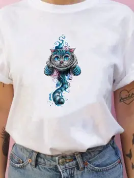 Disney T Majice Žene Alise u zemlji cuda Ljeto Popularna Novih Proizvoda majice na Estetskim Sve Utakmice Cheshire Mačke Opušteno Majicu Damu