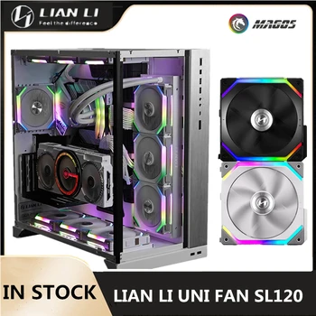 LIAN LI UNI FAN SL120, PC Slučajem se bavi dizajnom kompatibilnog RGB Fan Kit, 12cm 120/140mm Kabel Softver Pametan PWM Kontrolu M/B 5V ARGB Crno-Bijeli