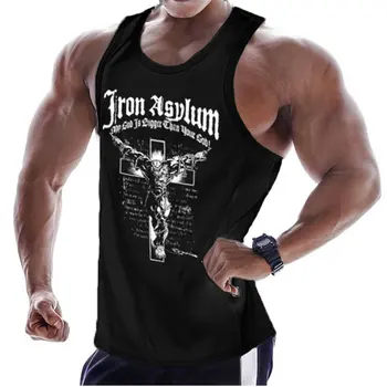 Novi Bodibilding Top Ljudi Teretanu Fitness Trening Pamuka Majice Bez Rukava Odjeću Muškarac Opušteno Dugonja Singlet Crni Prsluk Najviše