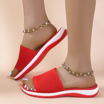 2022 Ženske Cipele Ljeto Mrezica za disanje Mekan Klin Cipela Greška Na Platformu Sandale Mode Opušteno Dama Plaži Slajdove Sandalias
