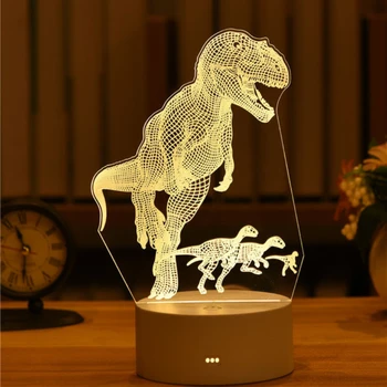 3D Dinosaurus Svetlo Slatka Deca DOVEO Dino Lampu Divno USB Imitaciju Naočale Sto Svjetlo za Djecu Poklon Lampu Sobi Dekor