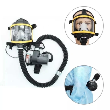 Zaštitni Električni Stalnom Protok Obezbedio Vazdušni Sistem Gas Masku Respirator Na Radu Supplie Pun Lice Gas Masku Respirator